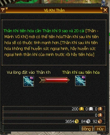 Cửa sổ Vũ Khí Thần