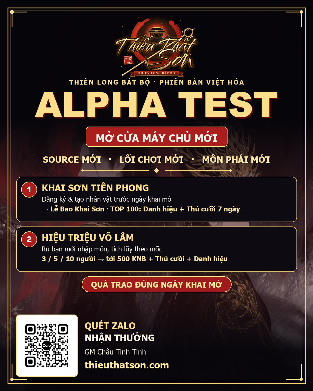 Alpha Test Thiếu Thất Sơn — Source Mới, Trải Nghiệm Mới
